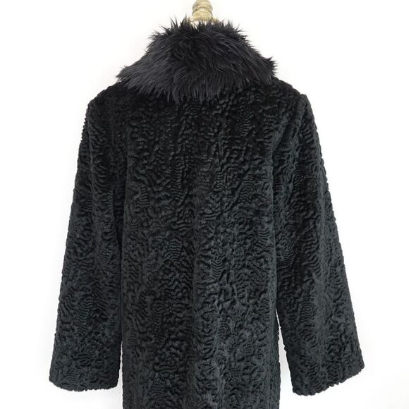 Vintage Persian Lamb Coat (Possibly Faux) with Faux Fur Collar Black Size Unknow - Picture 5 of 16